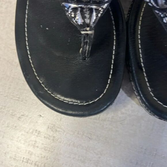 Donald J Pliner Sandals Shaheen Wedge Heels Slip on Thong Silver Size 8 - Picture 14 of 16